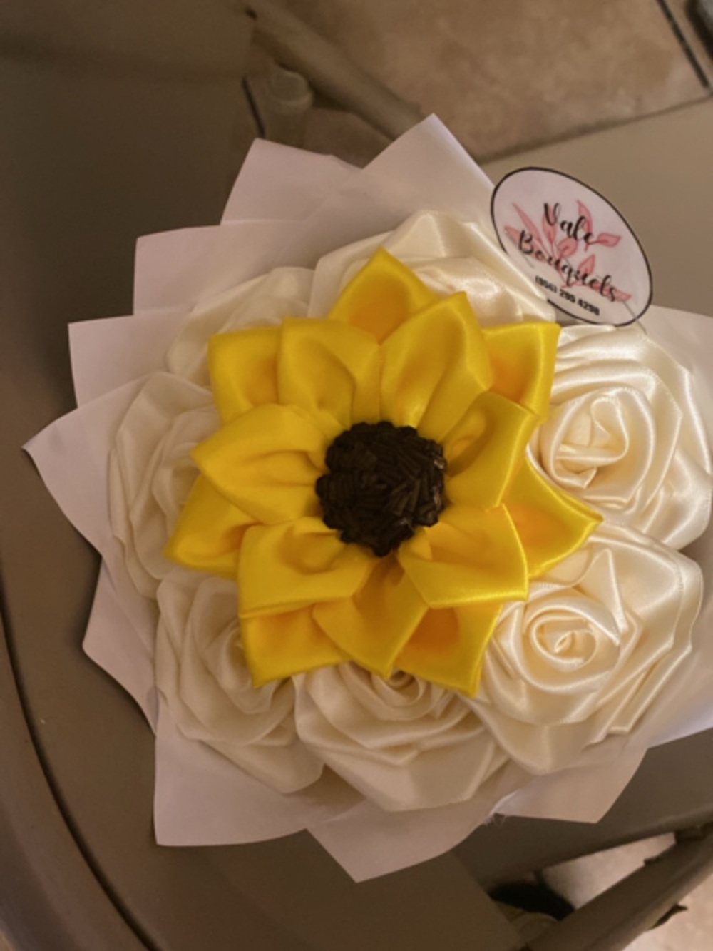 Handcrafted Yellow Sunflower Satin Brooch - Women Accessories